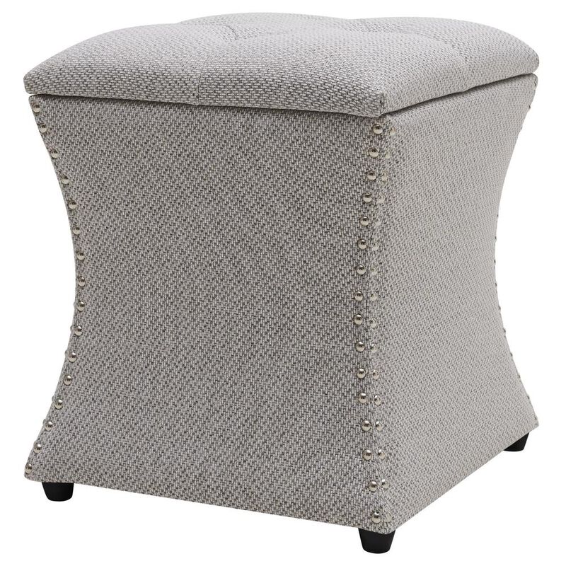 Amelia Nailhead Tufted Storage Ottoman