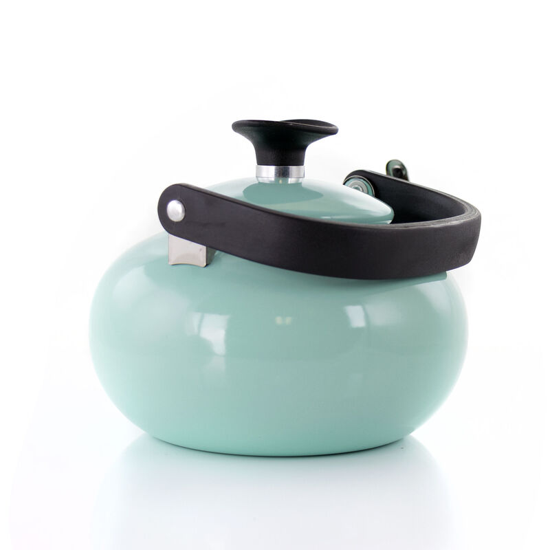 Kenmore 1.5 Quart Enamel On Steel Whistling Tea Kettle in Blue