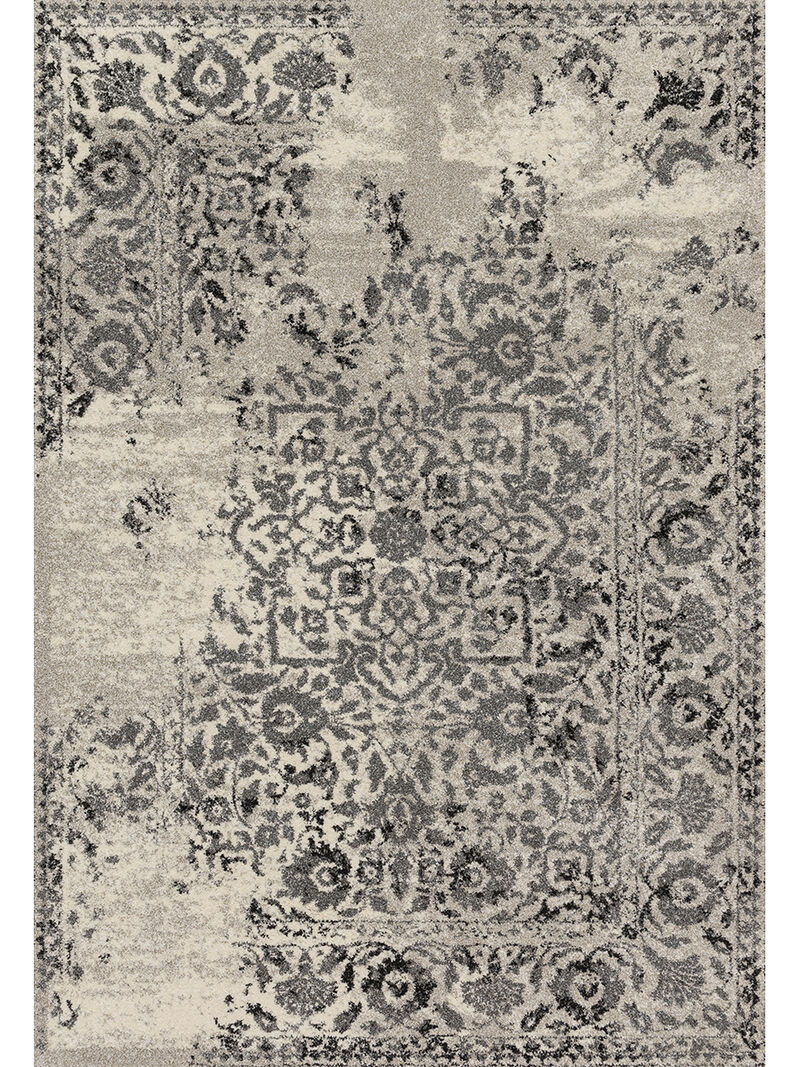 Emory EB01 Black/Ivory 18" x 18" Sample Rug