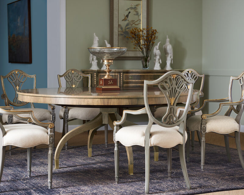 Round Bleached Walnut Dining Table