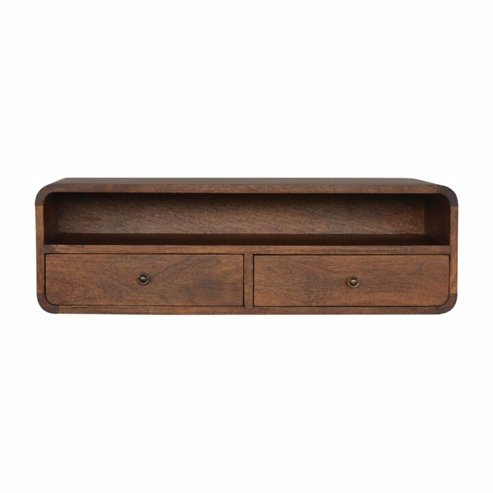 Artisan Furniture Wall Mounted 2 Drawer  Solid Wood Console Table