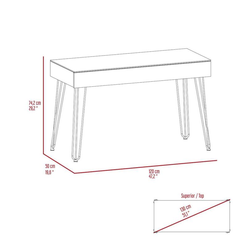 Posey 1-Drawer Rectangle Writing Desk With Hairpin Legs Mahogany 2