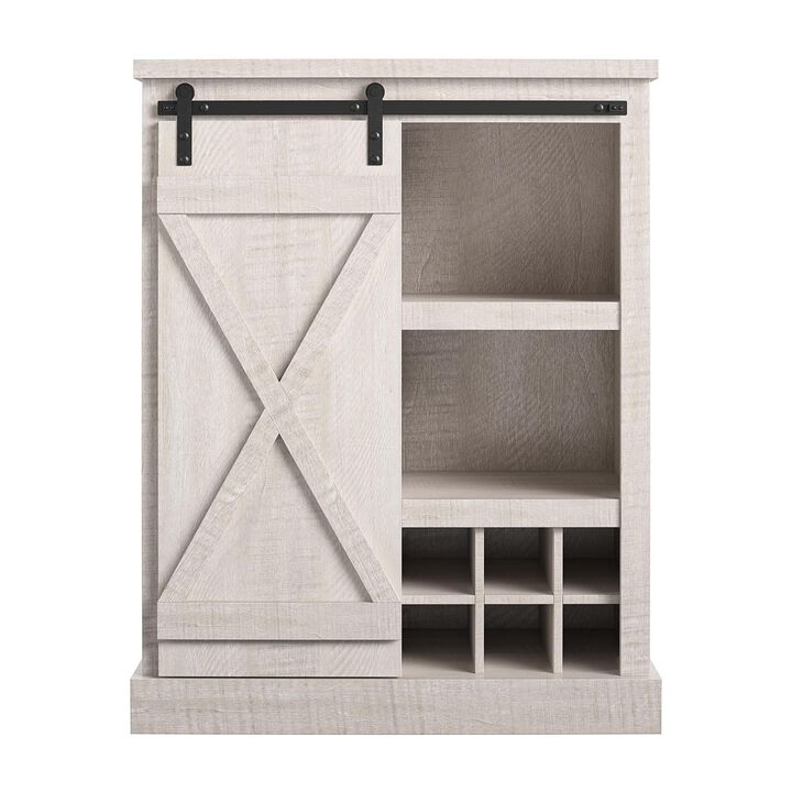 Knox County Bar Cabinet, Rustic White