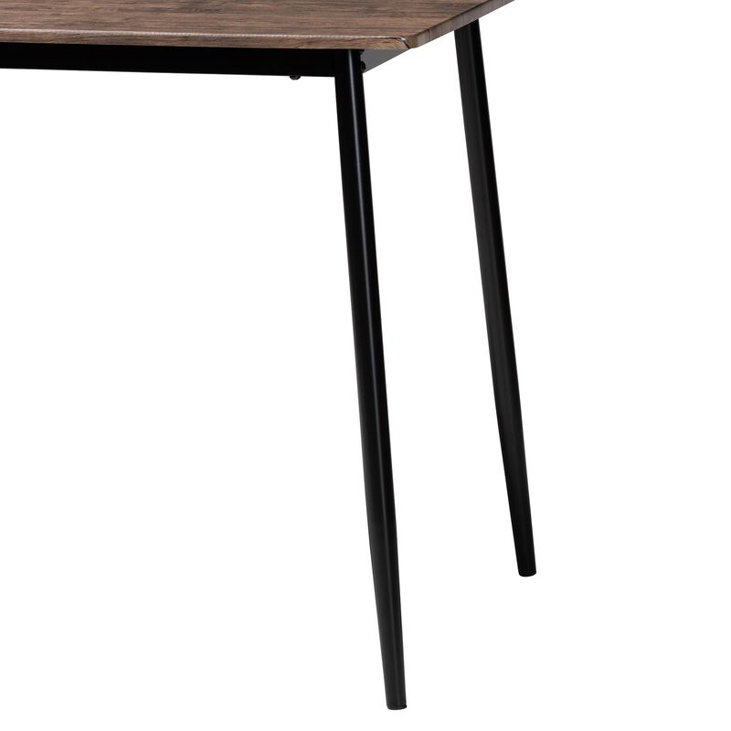 Baxton Studio Dalair Industrial Rustic Brown Wood and Metal Dining Table