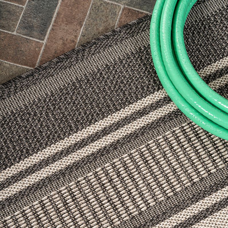 Haynes Modern Double Stripe Indoor/Outdoor Area Rug