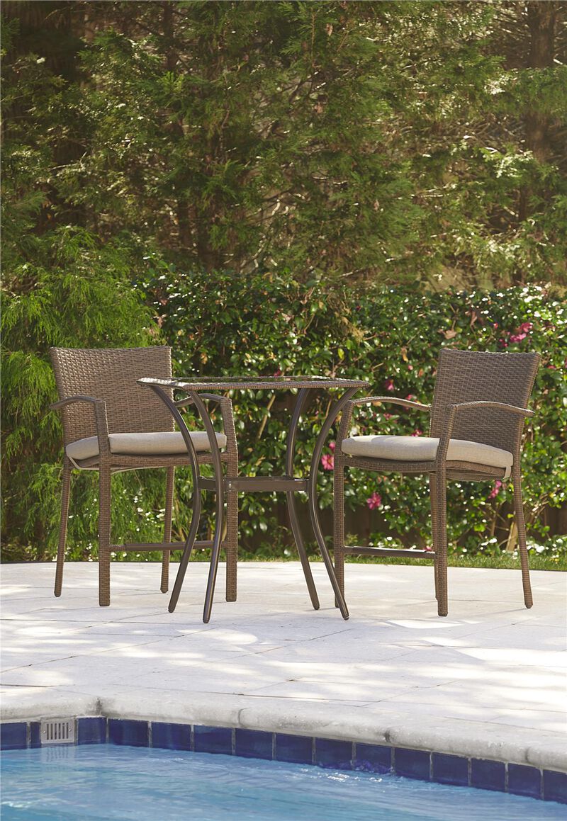 Gretna 3 Piece High Top Bistro Set with Cushion