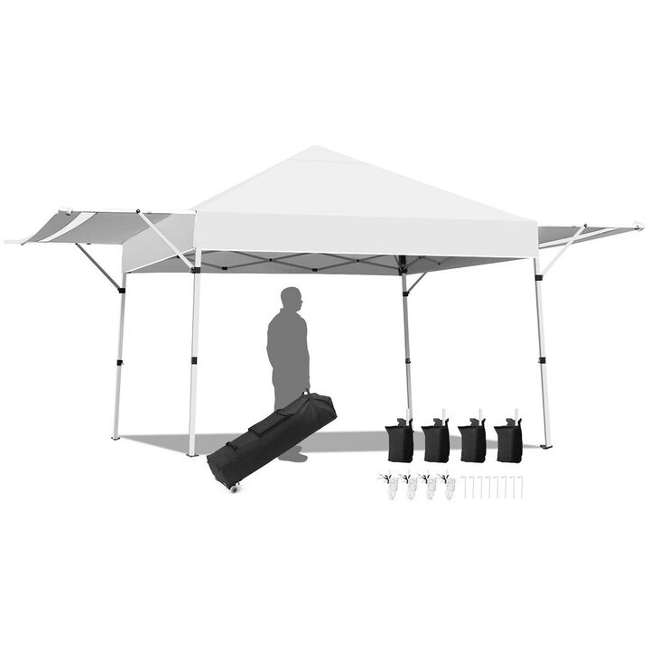 17 Feet x 10 Feet Foldable Pop Up Canopy with Adjustable Instant Sun Shelter