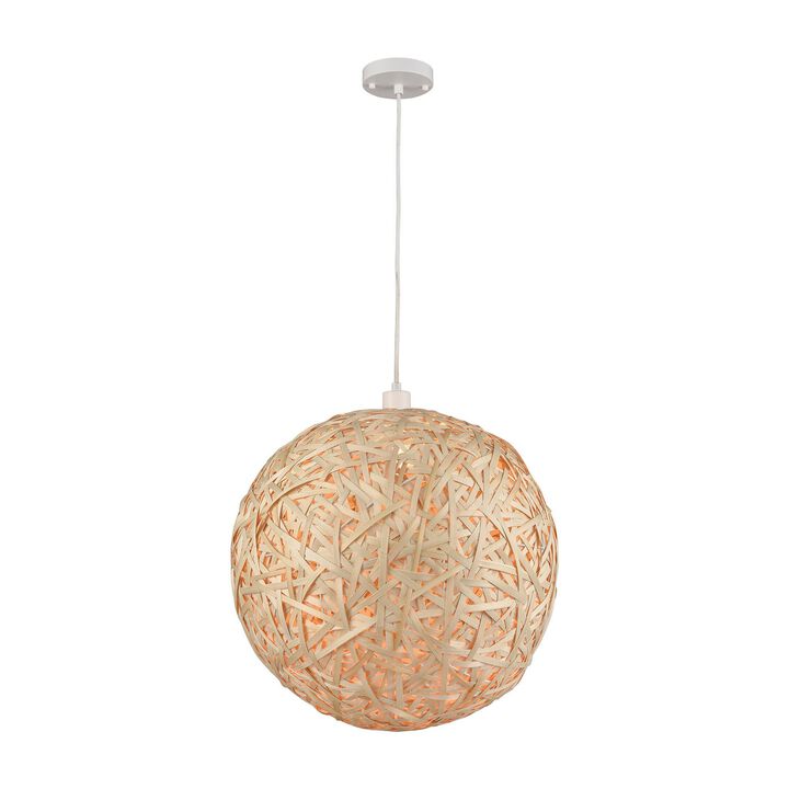 19.50� Beige Coastal Style Ceiling Pendant made with Bamboo