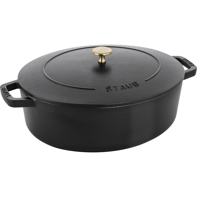 Staub Cast Iron 6.25-qt Shallow Oval Dutch Oven - Citron