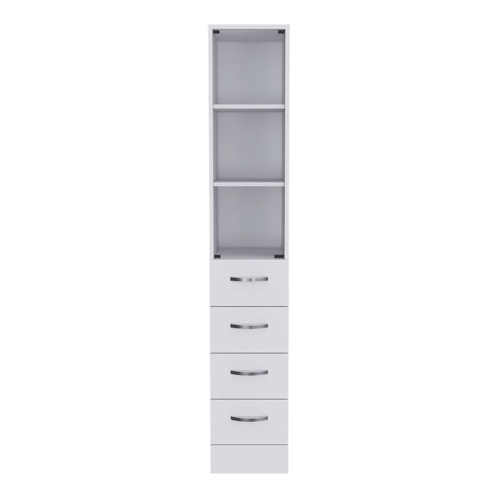 Haniger 3-Drawer 3-Shelf Linen Cabinet White