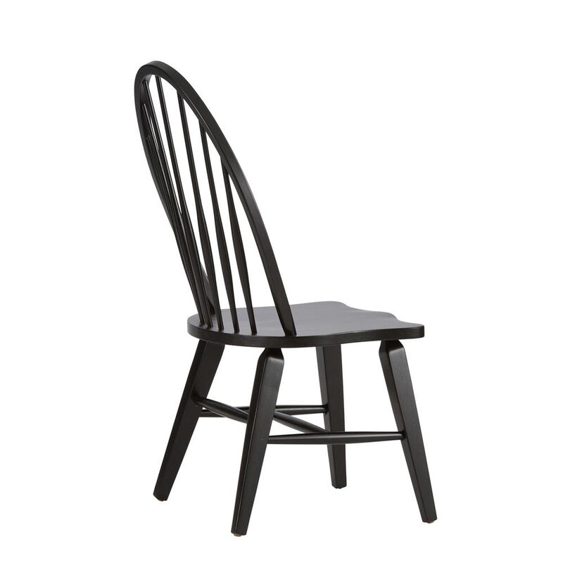 Liberty Furniture Hearthstone Windsor Back Side Chair, W25 x D25 x H41, Black