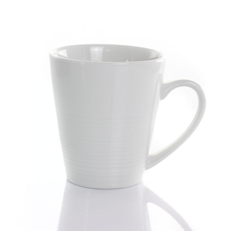 Elama Amie 8 Piece 12 Ounce Porcelain Mug Set in White