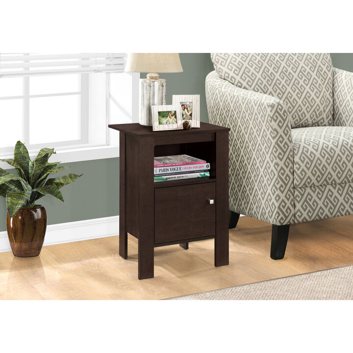 Monarch Specialties I 2135 Accent Table, Side, End, Nightstand, Lamp, Storage, Living Room, Bedroom, Laminate, Brown, Transitional