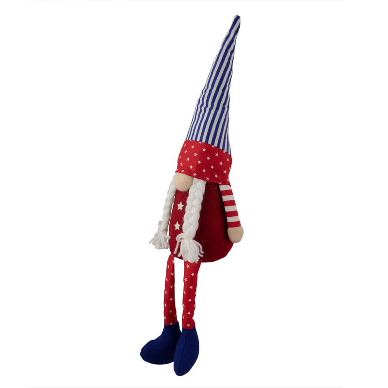 17.75" Sitting Patriotic Girl 4th of July Gnome