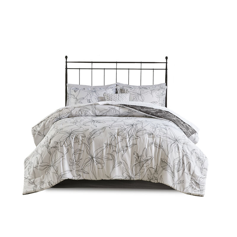 Gracie Mills Evangelina 9-Piece Reversible Comforter Set with Cotton Sheets