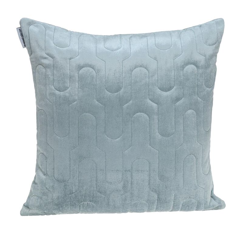 20" Gray and Blue Cotton Throw Pillow