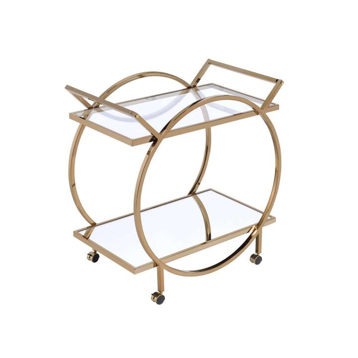 Traverse Serving Cart, Champagne & Mirrored