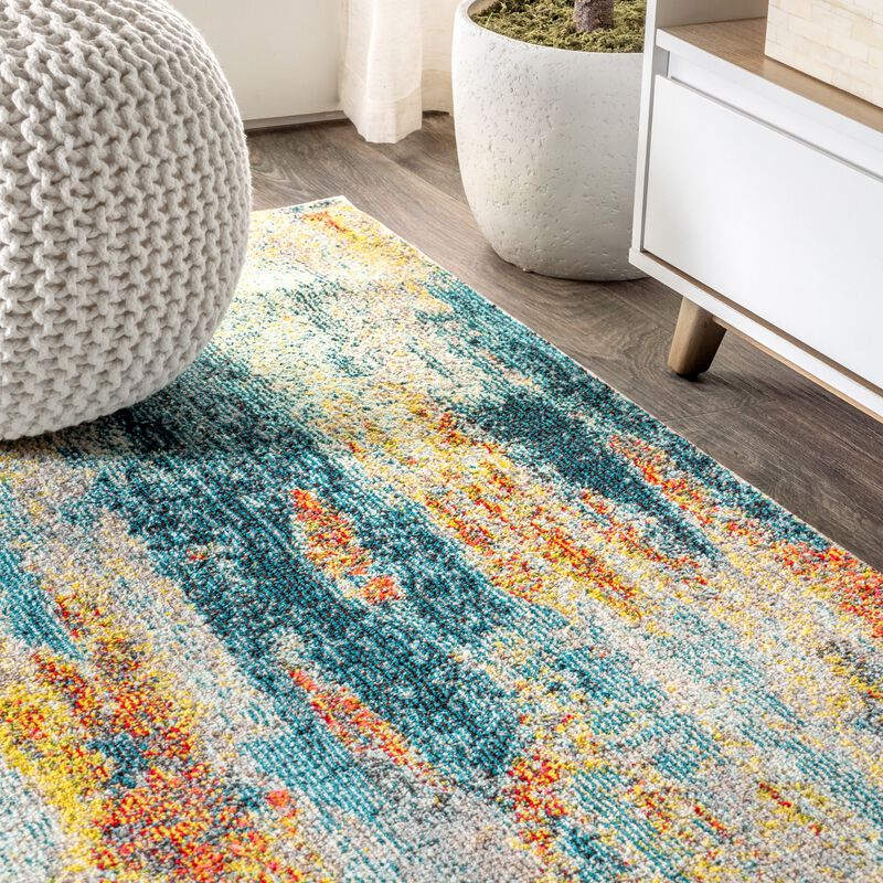 Contemporary Pop Modern Abstract Vintage Waterfall Area Rug