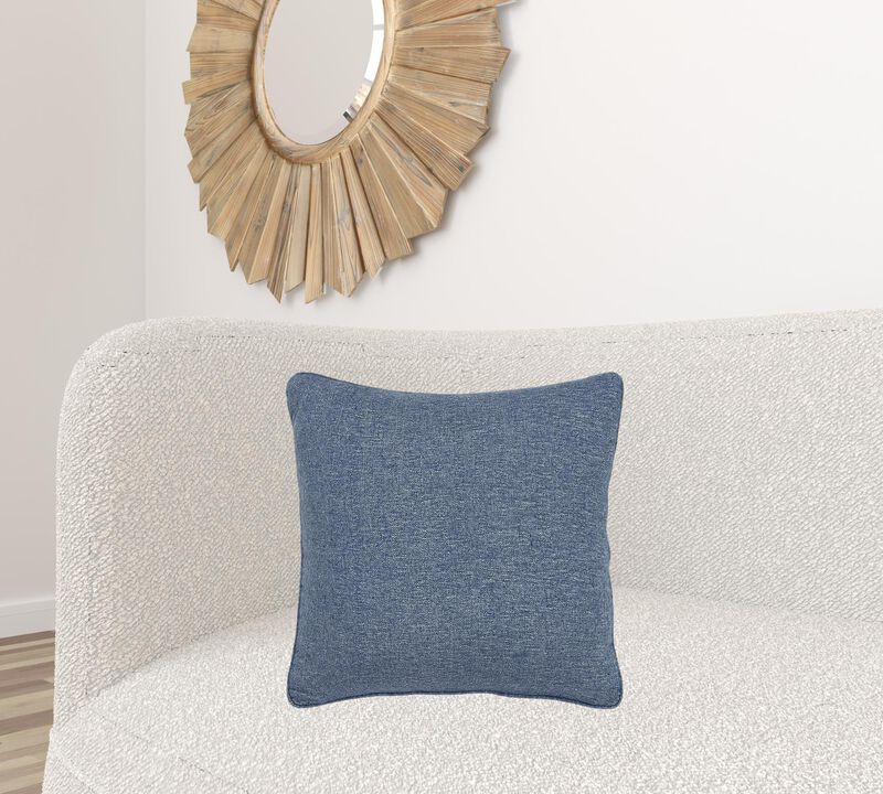 Homezia Blue Solid Classic Decorative Throw Pillow