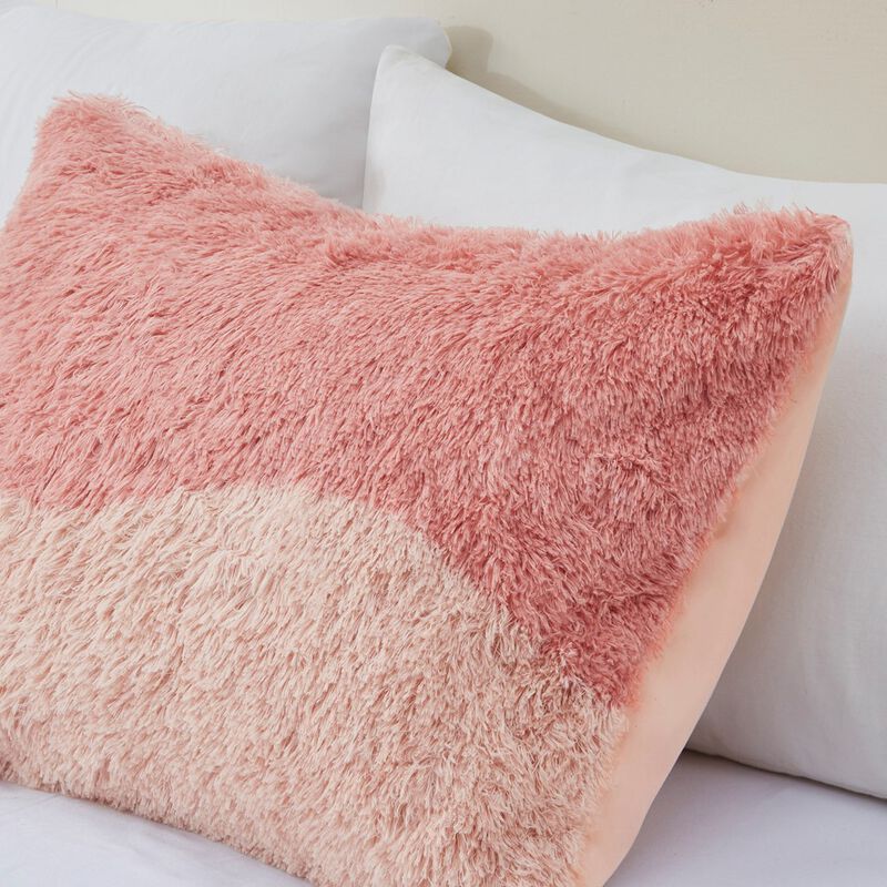 Gracie Mills Ombre Wave Shaggy Faux Fur Comforter Set