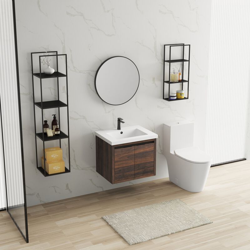 Bathroom Cabinet With Sink, Soft Close Doors, Float Mounting Design,24 Inch For Small Bathroom,24x18(KD-Packing),W1286