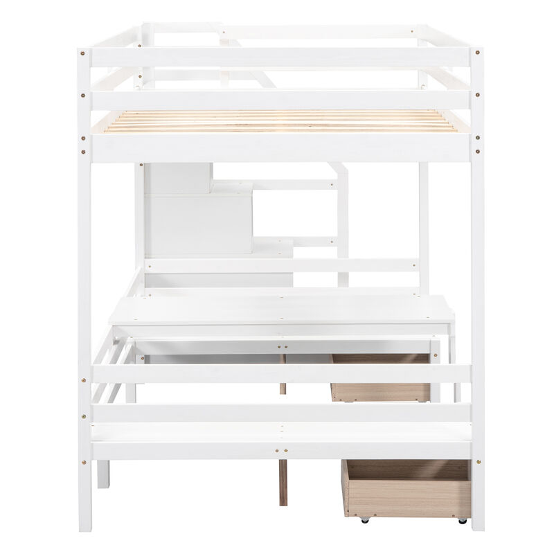 Merax Bunk Beds with Stairs and Storage Drawers Loft Bed