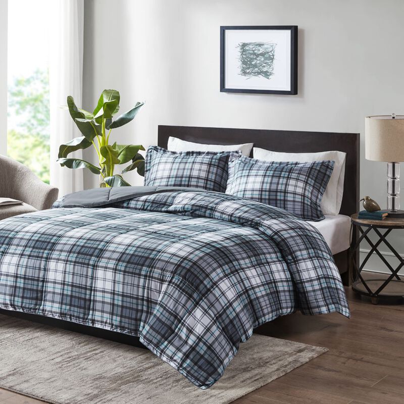 Gracie Mills Victor 3M Scotchgard Down Alternative All Season Comforter Set - Queen