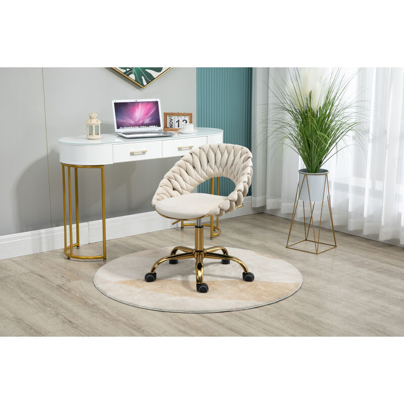 Computer Chair Office Chair Adjustable Swivel Chair Fabric Seat Home Study Chair