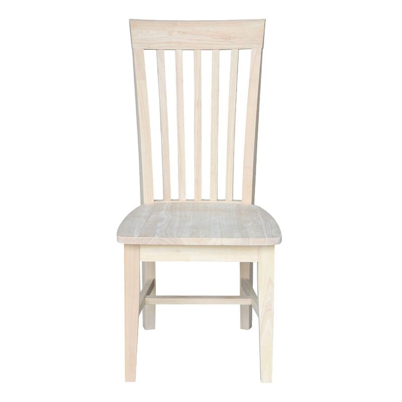 Hivvago Set of 2   Mission Style Unfinished Wood Dining Chair with High Back