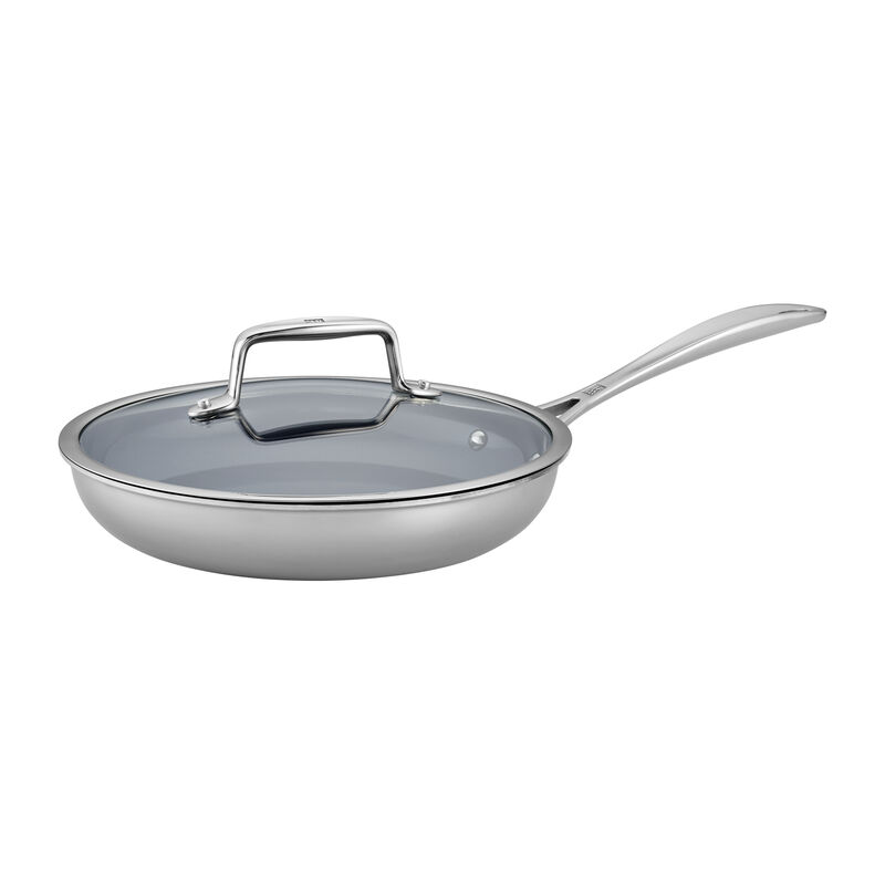 ZWILLING Clad CFX 9.5-inch Stainless Steel Ceramic Nonstick Fry Pan with Lid