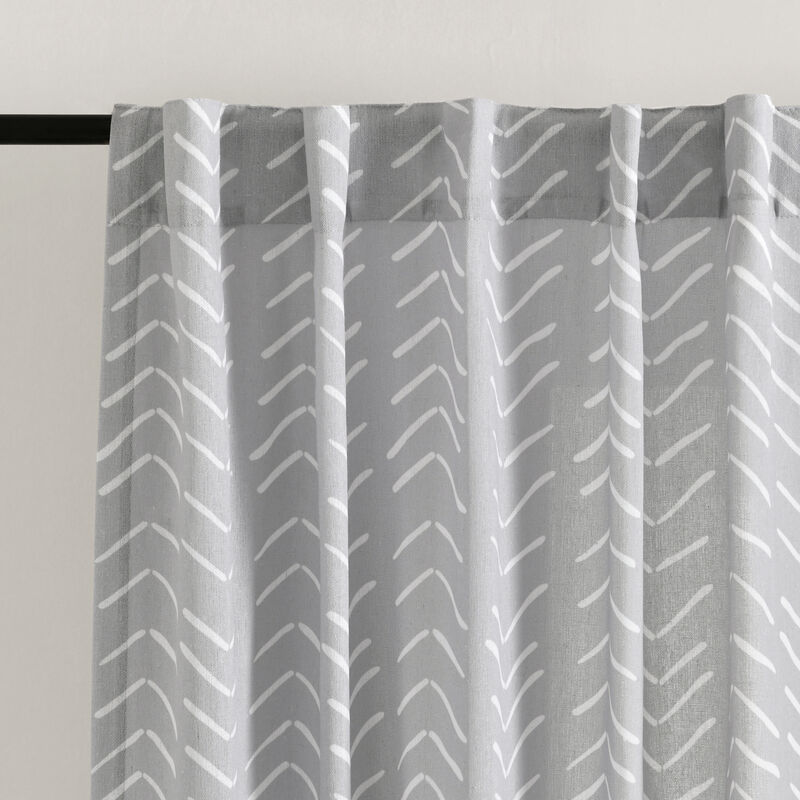 Hygge Modern Arrow Linen Look Window Curtain Panels