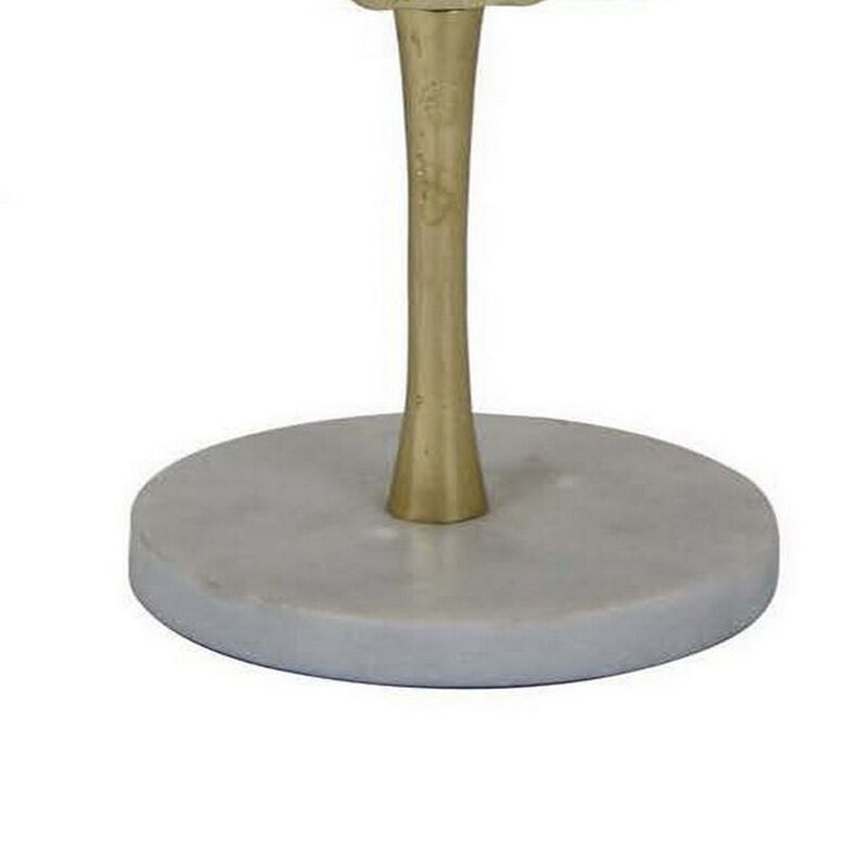 23 Inch Modern Tabletop Decorative Statue, Solid Ring Design, Gold Metal - Benzara