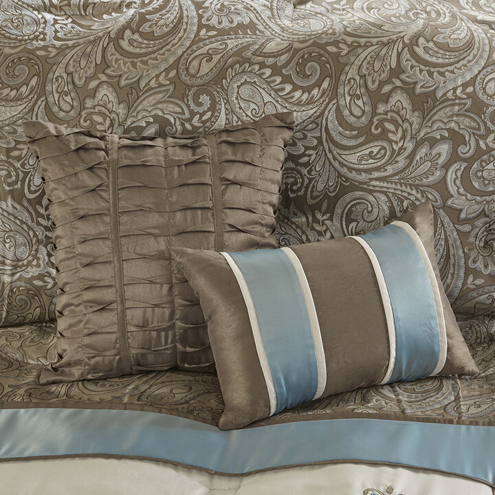 Gracie Mills Garret 7-Piece Paisley Jacquard Comforter Set