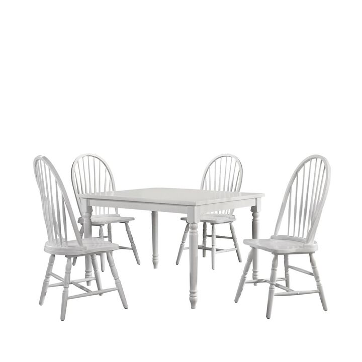 Carolina Living Draven Farmhouse Dining Table with 4 Laurant Upholstered Dining Chair