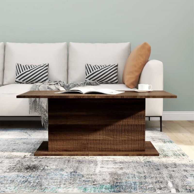 vidaXL Coffee Table Brown Oak 40.2"x21.9"x15.7" Chipboard