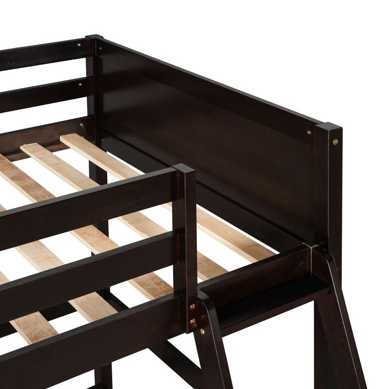 Solid Wood Twin Size Loft Bed with Ladder