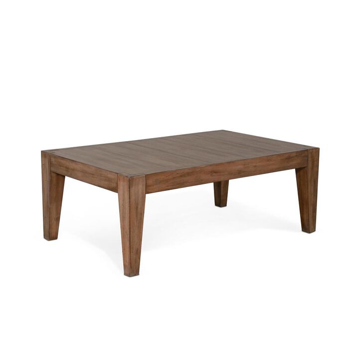 Sunny Designs Doe Valley 48 Mahogany Wood Coffee Table in Taupe Brown