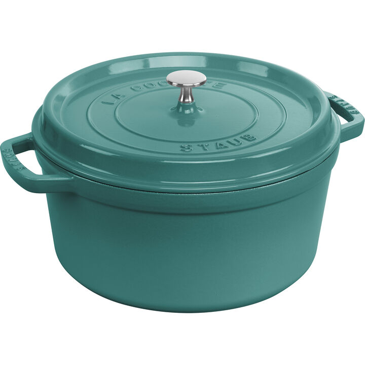 Staub Cast Iron 7-qt Round Cocotte - Basil