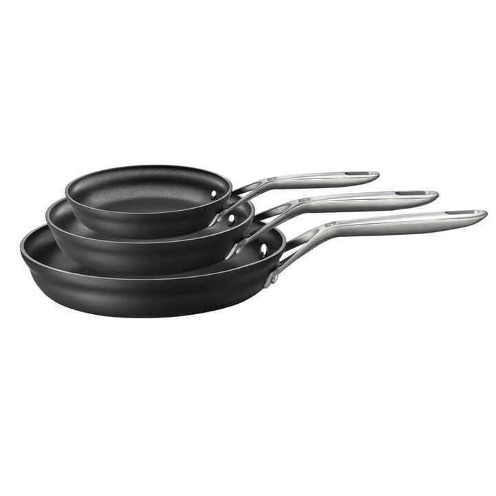 ZWILLING Motion Hard-Anodized 3-Piece Nonstick Fry Pan Set, Grey