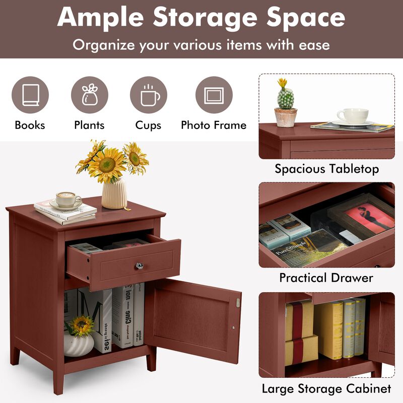 2-Tier Accent Table with Spacious Tabletop