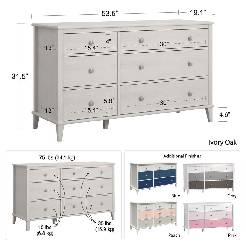 Monarch Hill Poppy 6 Drawer Dresser