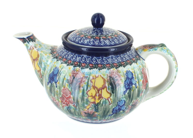 Blue Rose Polish Pottery Blue Fleur Medium Teapot