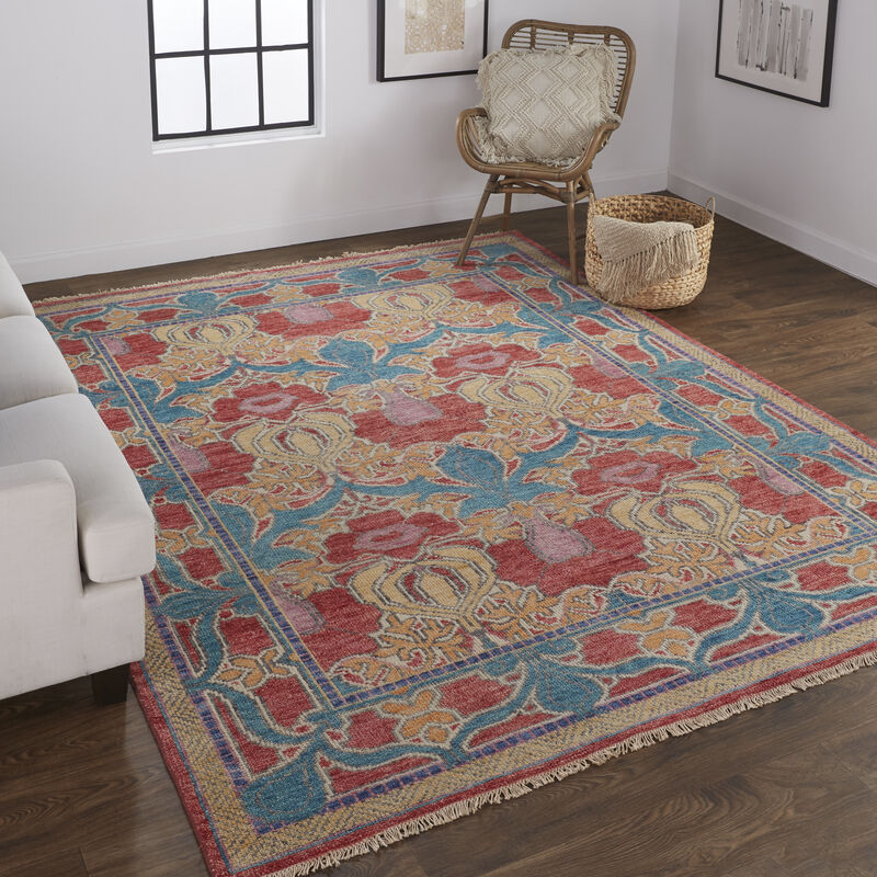 Beall 6633F Blue/Red/Yellow 9'6" x 13'6" Rug