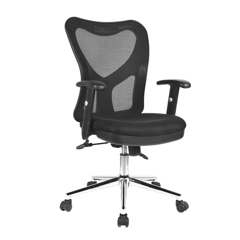 High Back Mesh Office Chair With Chrome Base, Black