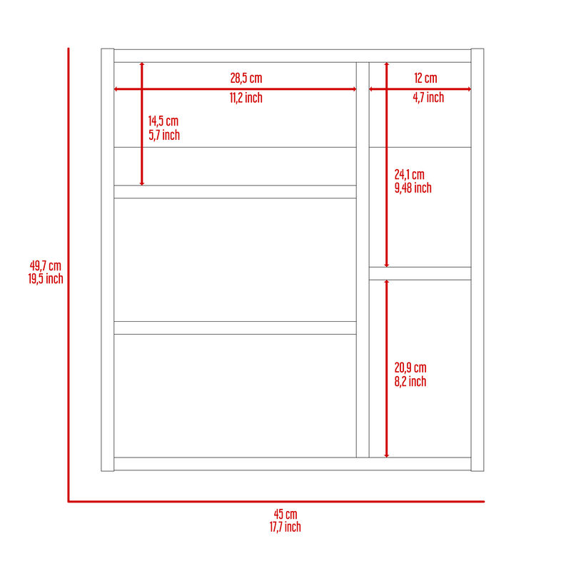 DEPOT E-SHOP Andes Medicine Single Door Cabinet With Mirror, Five Interior Shelves, White