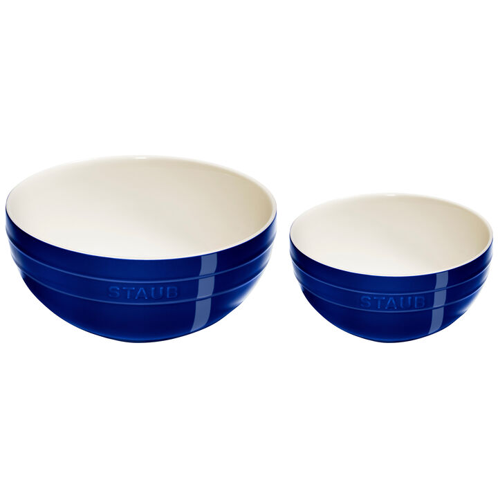 Staub Ceramic 2-pc Nested Mixing Bowl Set - Dark Blue