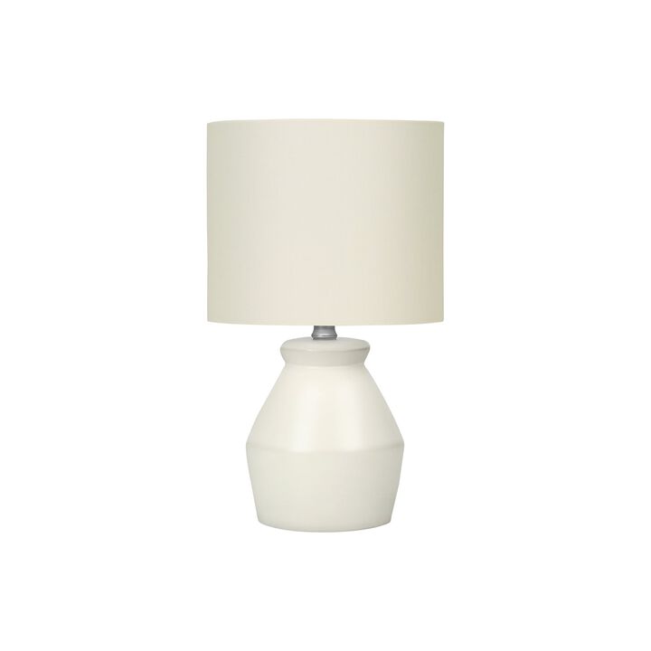 Monarch Specialties I 9740 - Lighting, 17"H, Table Lamp, Cream Ceramic, Ivory / Cream Shade, Modern