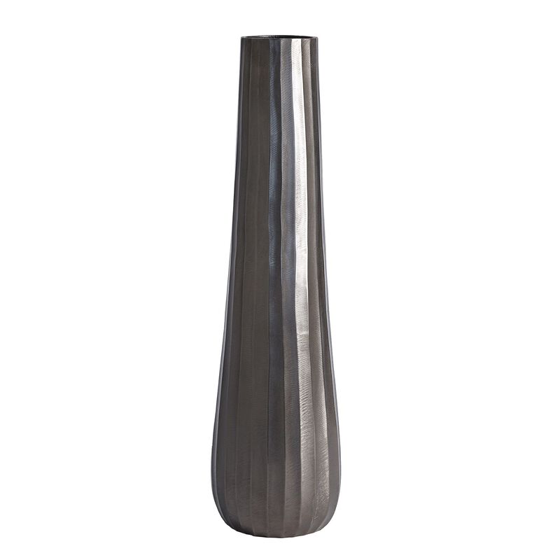 Chased Round Vase- Large Black