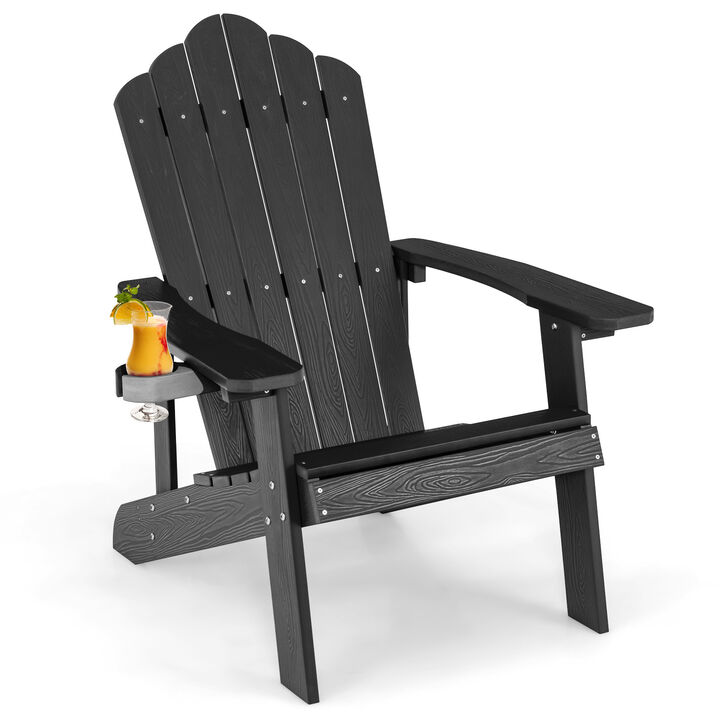 Weather Resistant HIPS Outdoor Adirondack Chair with Cup Holder