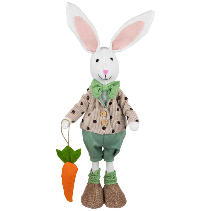 Polka Dot Boy Rabbit with Carrot Standing Easter Figure - 18"